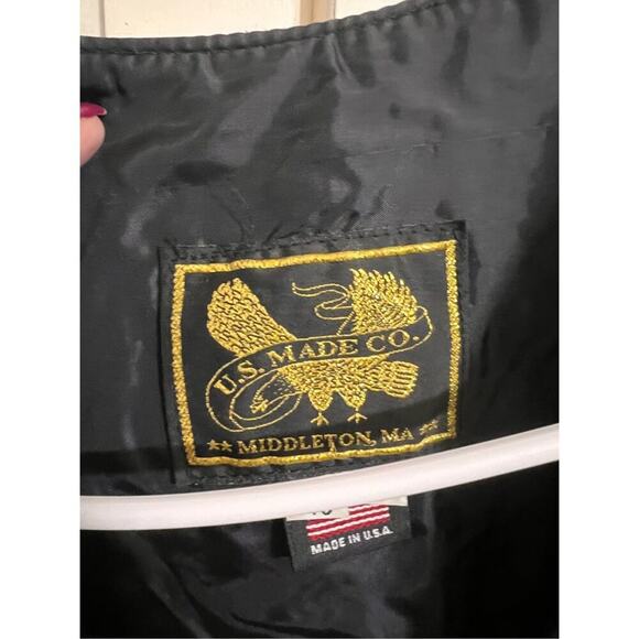 U.S. Made Co. size large L 40 black leather vest Motorcycle Biker - Picture 2 of 3